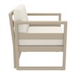 Mykonos Patio Club Chair Taupe with Acrylic Fabric Natural Cushions