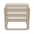 Mykonos Patio Club Chair Taupe with Acrylic Fabric Natural Cushions