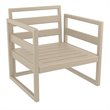 Mykonos Patio Club Chair Taupe with Acrylic Fabric Natural Cushions