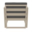 Mykonos Patio Club Chair Taupe with Acrylic Fabric Charcoal Cushions