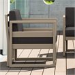 Mykonos Patio Club Chair Taupe with Acrylic Fabric Charcoal Cushions