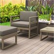 Mykonos Patio Club Chair Taupe with Acrylic Fabric Taupe Cushions