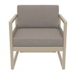 Mykonos Patio Club Chair Taupe with Acrylic Fabric Taupe Cushions