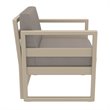 Mykonos Patio Club Chair Taupe with Acrylic Fabric Taupe Cushions