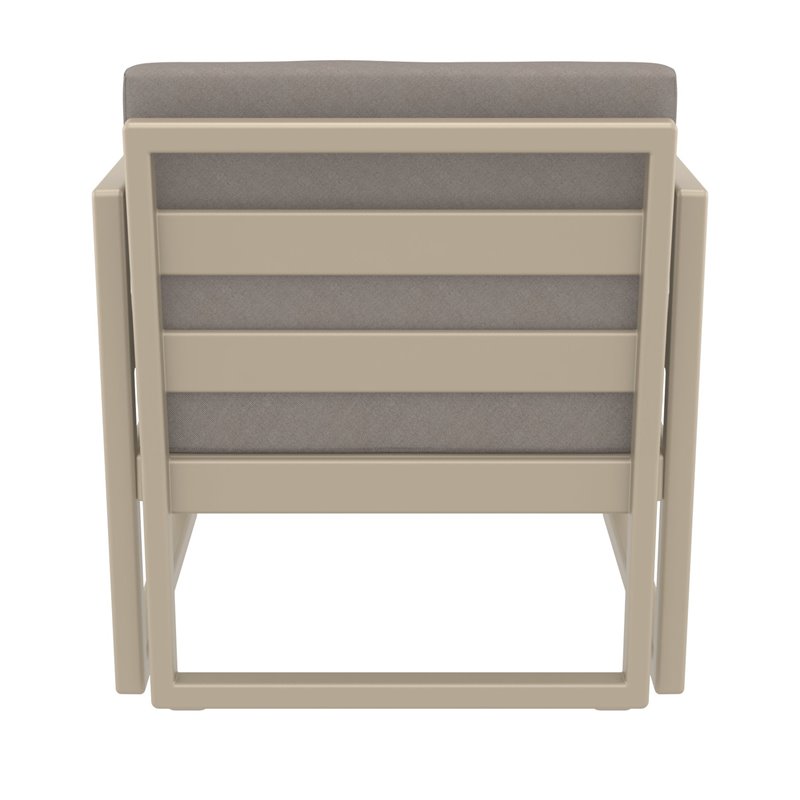 Mykonos Patio Club Chair Taupe with Acrylic Fabric Taupe Cushions