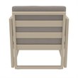 Mykonos Patio Club Chair Taupe with Acrylic Fabric Taupe Cushions
