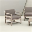 Mykonos Patio Club Chair Taupe with Acrylic Fabric Taupe Cushions