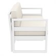 Mykonos Patio Loveseat White with Acrylic Fabric Natural Cushions