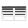 Mykonos Patio Loveseat White with Acrylic Fabric Charcoal Cushions
