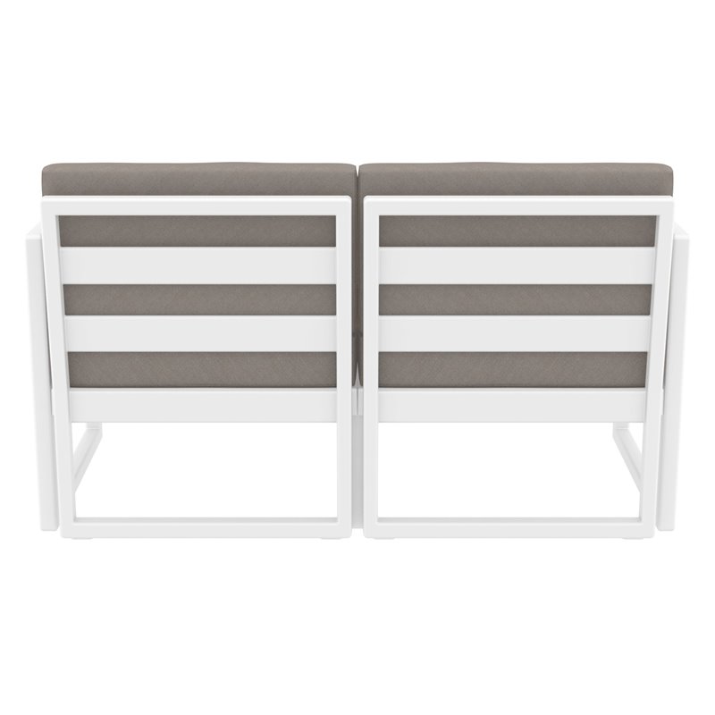 Mykonos Patio Loveseat White with Acrylic Fabric Cushions