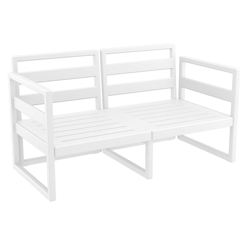 Mykonos Patio Loveseat White with Acrylic Fabric Cushions