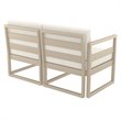 Mykonos Patio Loveseat Taupe with Acrylic Fabric Natural Cushions