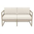 Mykonos Patio Loveseat Taupe with Acrylic Fabric Natural Cushions
