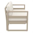 Mykonos Patio Loveseat Taupe with Acrylic Fabric Natural Cushions