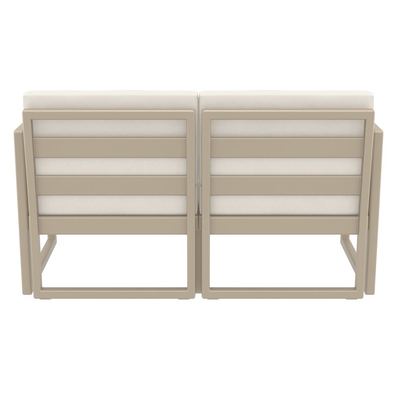 Mykonos Patio Loveseat Taupe with Acrylic Fabric Natural Cushions