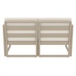 Mykonos Patio Loveseat Taupe with Acrylic Fabric Natural Cushions