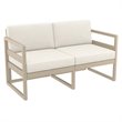 Mykonos Patio Loveseat Taupe with Acrylic Fabric Natural Cushions
