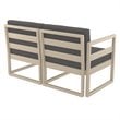 Mykonos Patio Loveseat Taupe with Acrylic Fabric Charcoal Cushions