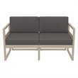 Mykonos Patio Loveseat Taupe with Acrylic Fabric Charcoal Cushions