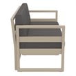 Mykonos Patio Loveseat Taupe with Acrylic Fabric Charcoal Cushions