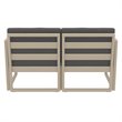 Mykonos Patio Loveseat Taupe with Acrylic Fabric Charcoal Cushions