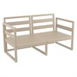 Mykonos Patio Loveseat Taupe with Acrylic Fabric Charcoal Cushions