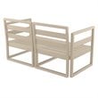 Mykonos Patio Loveseat Taupe with Acrylic Fabric Charcoal Cushions