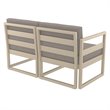 Mykonos Patio Loveseat Taupe with Acrylic Fabric Taupe Cushions
