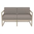 Mykonos Patio Loveseat Taupe with Acrylic Fabric Taupe Cushions