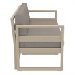Mykonos Patio Loveseat Taupe with Acrylic Fabric Taupe Cushions
