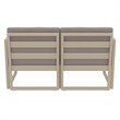 Mykonos Patio Loveseat Taupe with Acrylic Fabric Taupe Cushions
