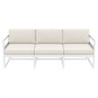 Mykonos Patio Sofa White with Acrylic Fabric Natural Cushions