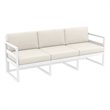 Mykonos Patio Sofa White with Acrylic Fabric Natural Cushions