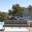 Mykonos Patio Sofa White with Acrylic Fabric Charcoal Cushions