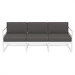 Mykonos Patio Sofa White with Acrylic Fabric Charcoal Cushions