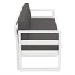 Mykonos Patio Sofa White with Acrylic Fabric Charcoal Cushions