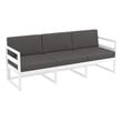 Mykonos Patio Sofa White with Acrylic Fabric Charcoal Cushions