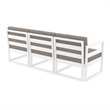Mykonos Patio Sofa White with Acrylic Fabric Taupe Cushions