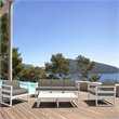 Mykonos Patio Sofa White with Acrylic Fabric Taupe Cushions