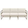 Mykonos Patio Sofa Taupe with Acrylic Fabric Natural Cushions