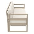 Mykonos Patio Sofa Taupe with Acrylic Fabric Natural Cushions