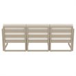 Mykonos Patio Sofa Taupe with Acrylic Fabric Natural Cushions