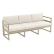Mykonos Patio Sofa Taupe with Acrylic Fabric Natural Cushions
