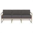 Mykonos Patio Sofa Taupe with Acrylic Fabric Charcoal Cushions