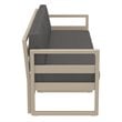Mykonos Patio Sofa Taupe with Acrylic Fabric Charcoal Cushions