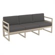 Mykonos Patio Sofa Taupe with Acrylic Fabric Charcoal Cushions
