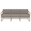 Mykonos Patio Sofa Taupe with Acrylic Fabric Taupe Cushions