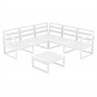 Mykonos Corner Sectional Lounge Set White with Acrylic Fabric Charcoal Cushions