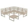 Mykonos Corner Sectional Lounge Set in Taupe with Fabric Natural Cushions