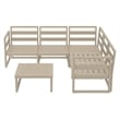 Mykonos Corner Sectional Lounge Set in Taupe with Fabric Natural Cushions